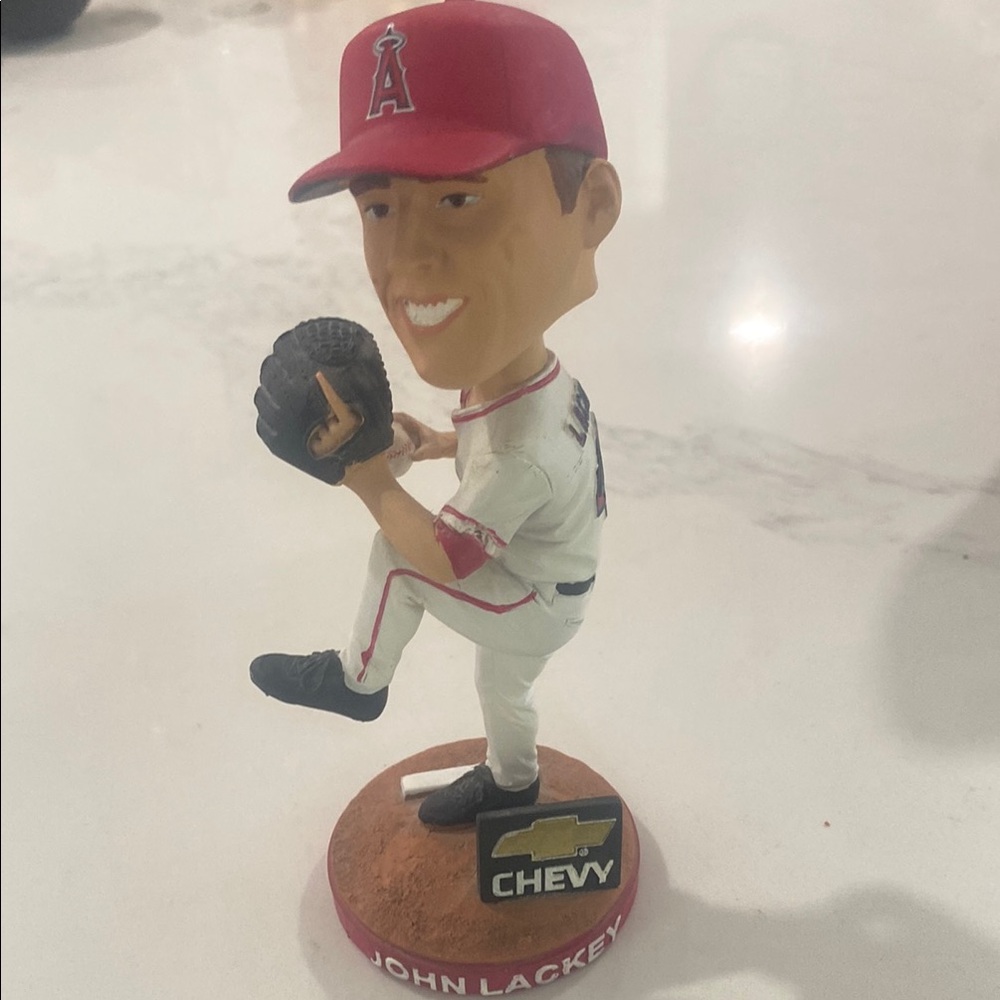 John Lackey Angel Baseball Player Bobblehead with Red Cap